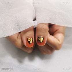 ☕ Classy Brown Orange Nails 🤎☕ 优雅棕橙色美甲 🤎 Classy Brown Orange Nails - 优雅棕橙色美甲
