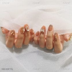 ✨ Gorgeous Nude Pink Bling Nails 💗✨ 亮闪闪华丽裸粉色美甲 💗 Gorgeous Nude Pink Bling Nails